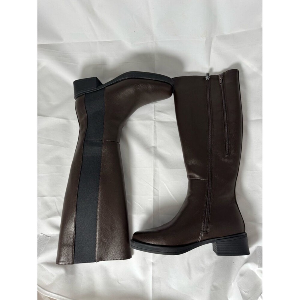 Aerosoles Daria Knee High Boot Brown Java Grainy Faux Leather 6.5 NWT NIB